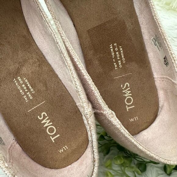 TOMS Women's Jutti Neat‎ Slip-On Comfy Ortholite Flats Almond Toe in pink sz 11 - Picture 5 of 8